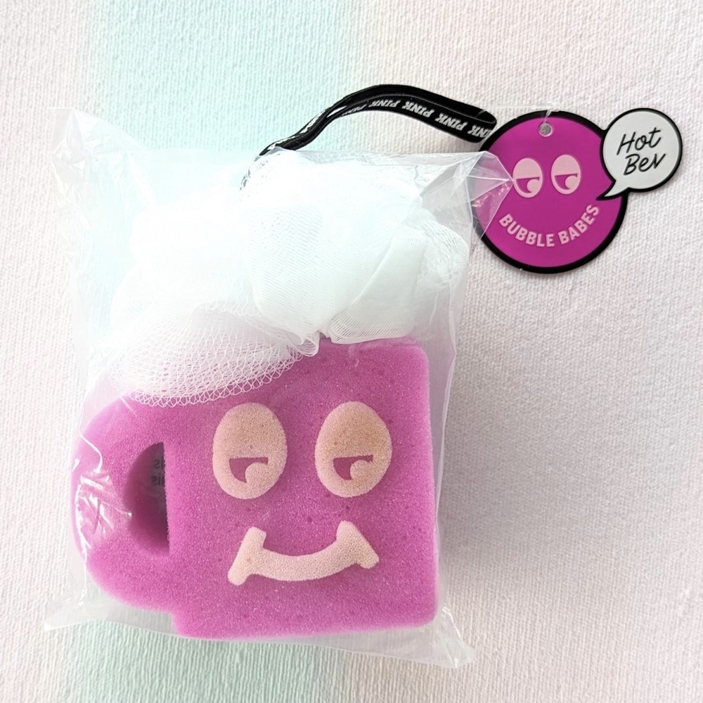 Victoria's Secret PINK Bubble Babes Pink Sponge with Loofah Hot Bev